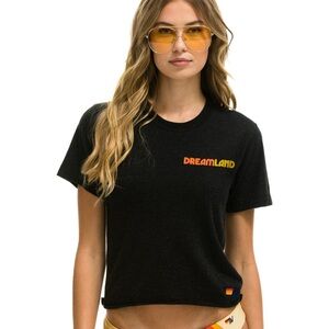 NWT AVIATOR NATION DREAMLAND LOGO BOYFRIEND TEE - BLACK